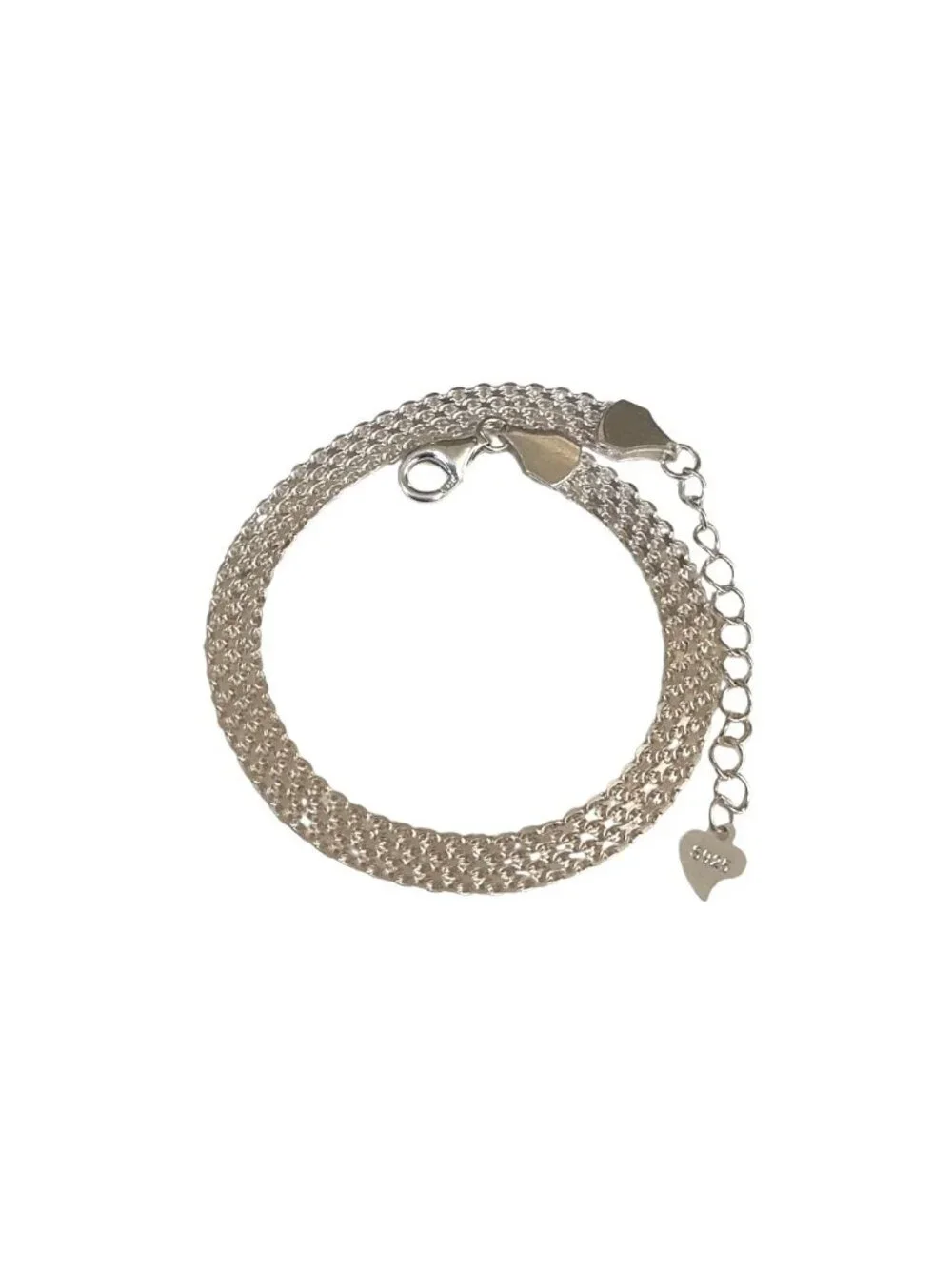 Sterling Silver 925 Mesh Bracelet Adjustable 6-7.5 Inches Lightweight 3.5g